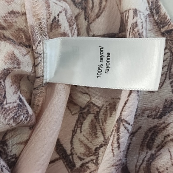 Soft Pink Floral Ruffled Tunic Blouse with Long Blouson Sleeves - Picture 9 of 11